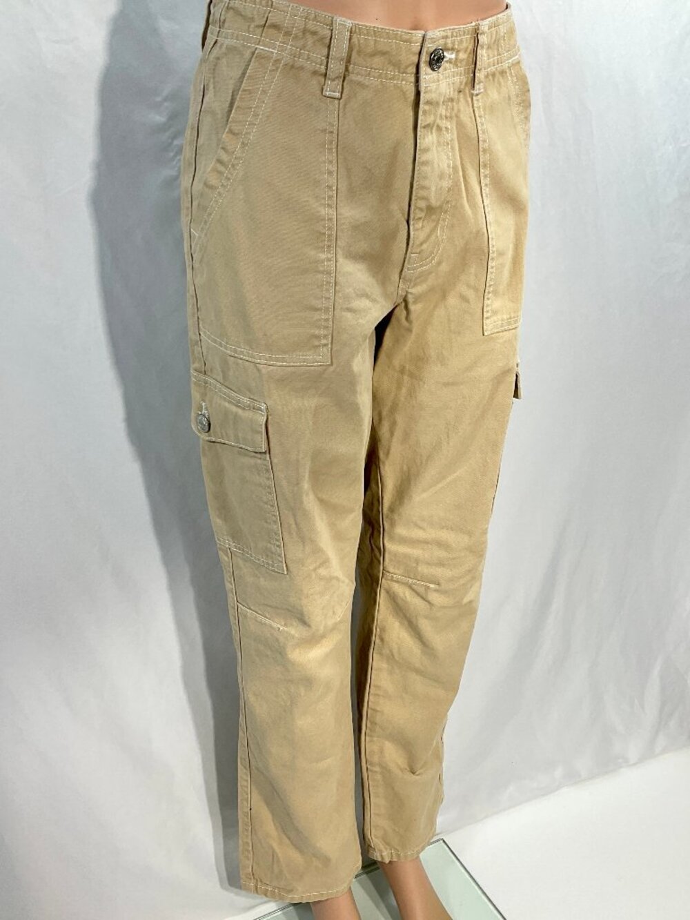 Forever 21 Sz S Womens Cargo Pants 100% Cotton Tan